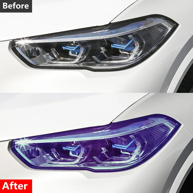 Car Headlight Tint Protective Film TPU Sticker Transparent Universal Anti-scratch Intelligent Color Change Tailgate Lamp Film