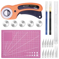 miusie rotary cutter set engraving knive fabric sewing cutter kit with carving knife a4 cutting board square patchwork ruler