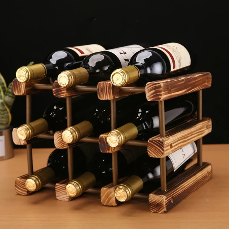 

Solid Wood Wine Rack Decoration Wine Holder Home Wine Bottle Rack Creative DIY Wine Cabinet Display Stand