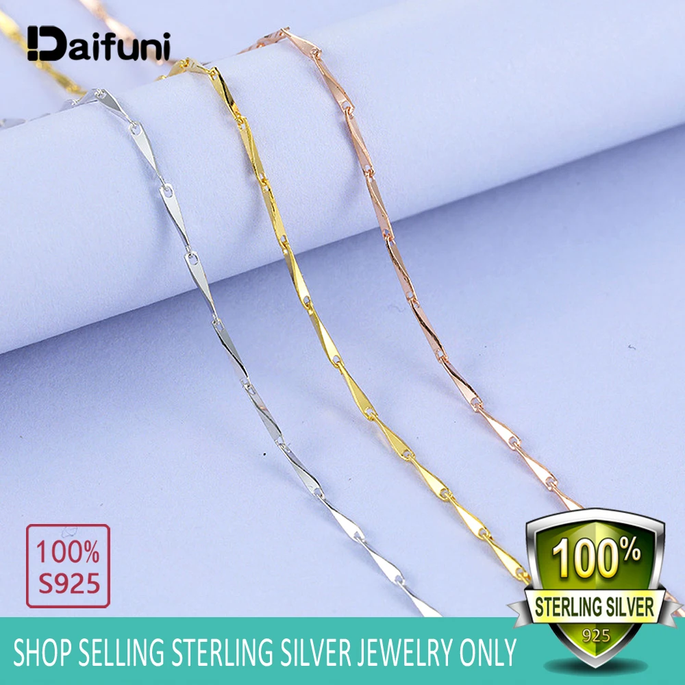 Женское ожерелье из серебра 925 пробы тонкая серебряная/розовое золото/Золотая