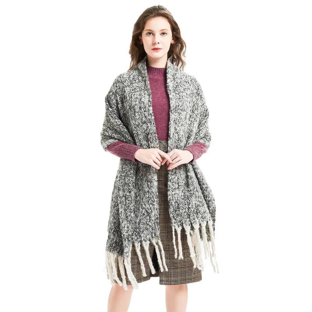 2019 роскошный бренд Круглый песочный женский шарф с кисточками зимний длинный