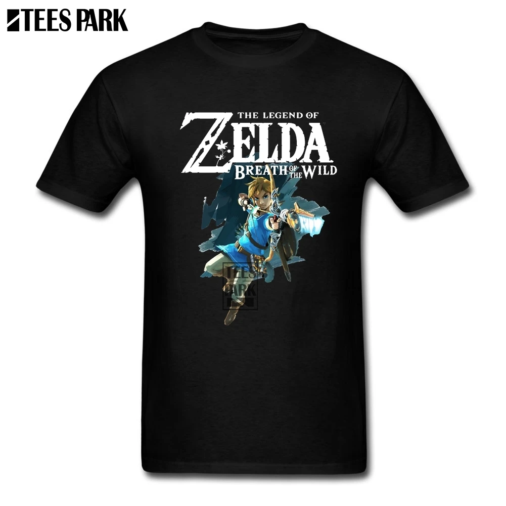 Мужские рубашки в стиле кэжуал легенда о Зельде дыхание диких звеньев Футболка