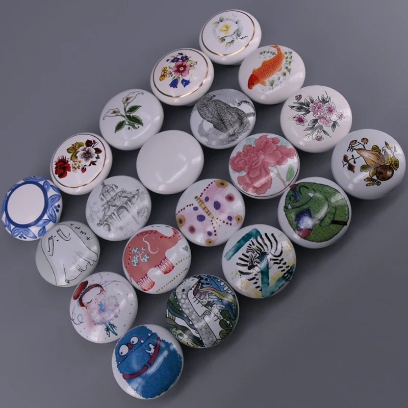 1 шт. белые ручки для комода с мультяшными персонажами керамические детской