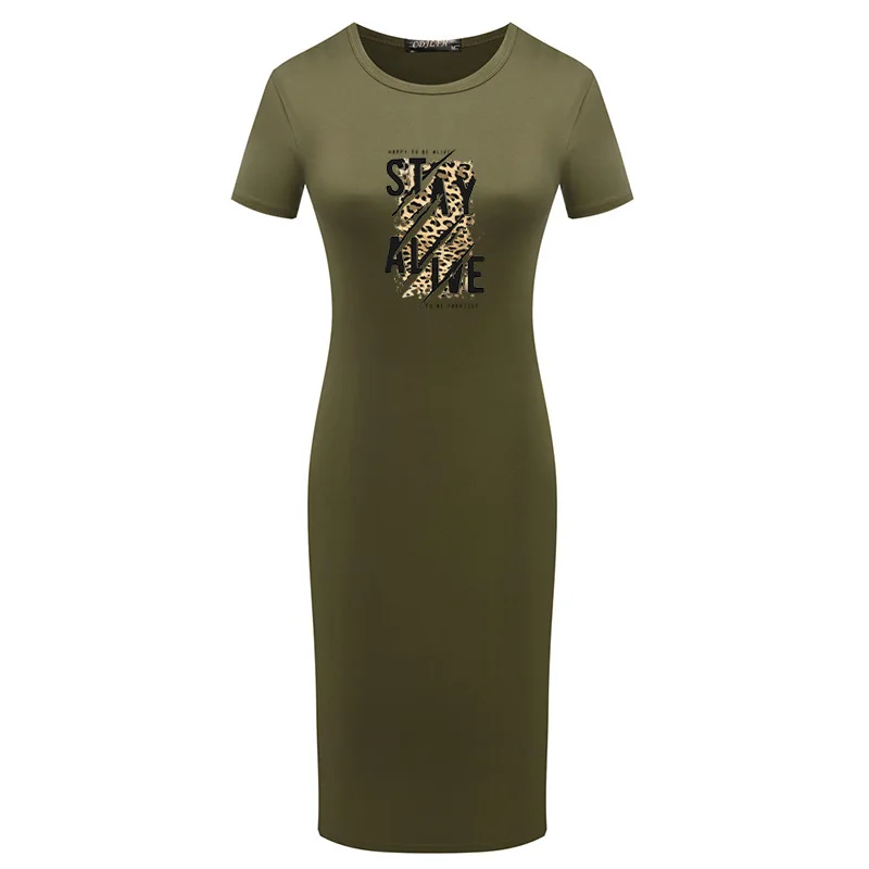 

Femme Robe Summer Dress Casual Leopard Print Slim Boho Lady Plus Size Bodycon Dresses Elegant Tunic Package Hip Vesitdos