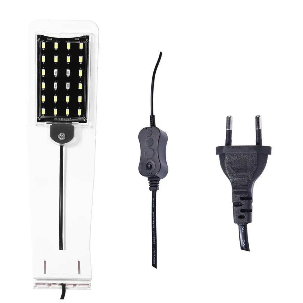 Высокомощное освещение для воды и травы, 24 светодиодный зажим на зажиме, лампа для маленьких аквариумных аквариумов 10 Вт 220 В