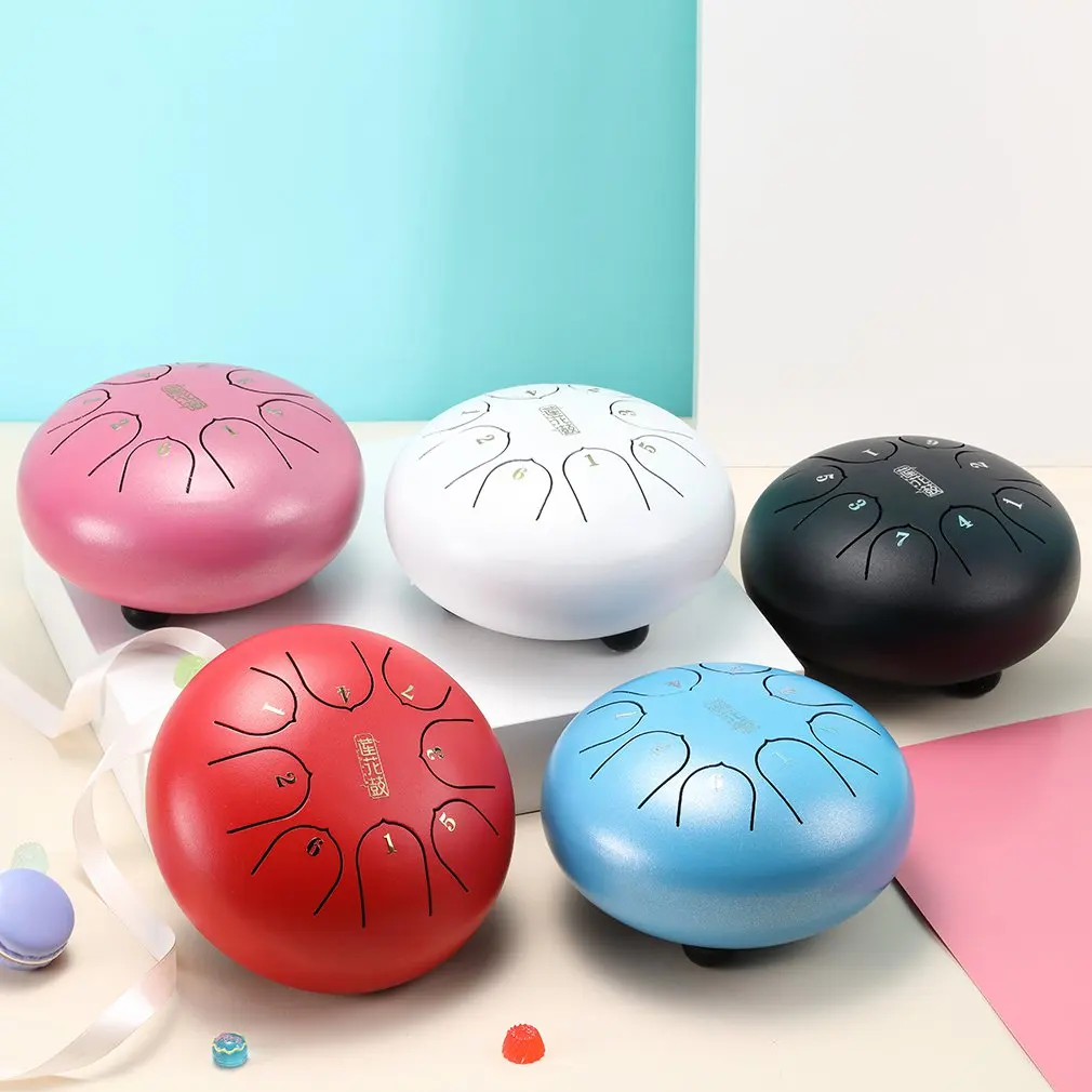 Пустой духовой барабан 6 дюймов 8 тон стальной язык с музыкальными аксессуарами