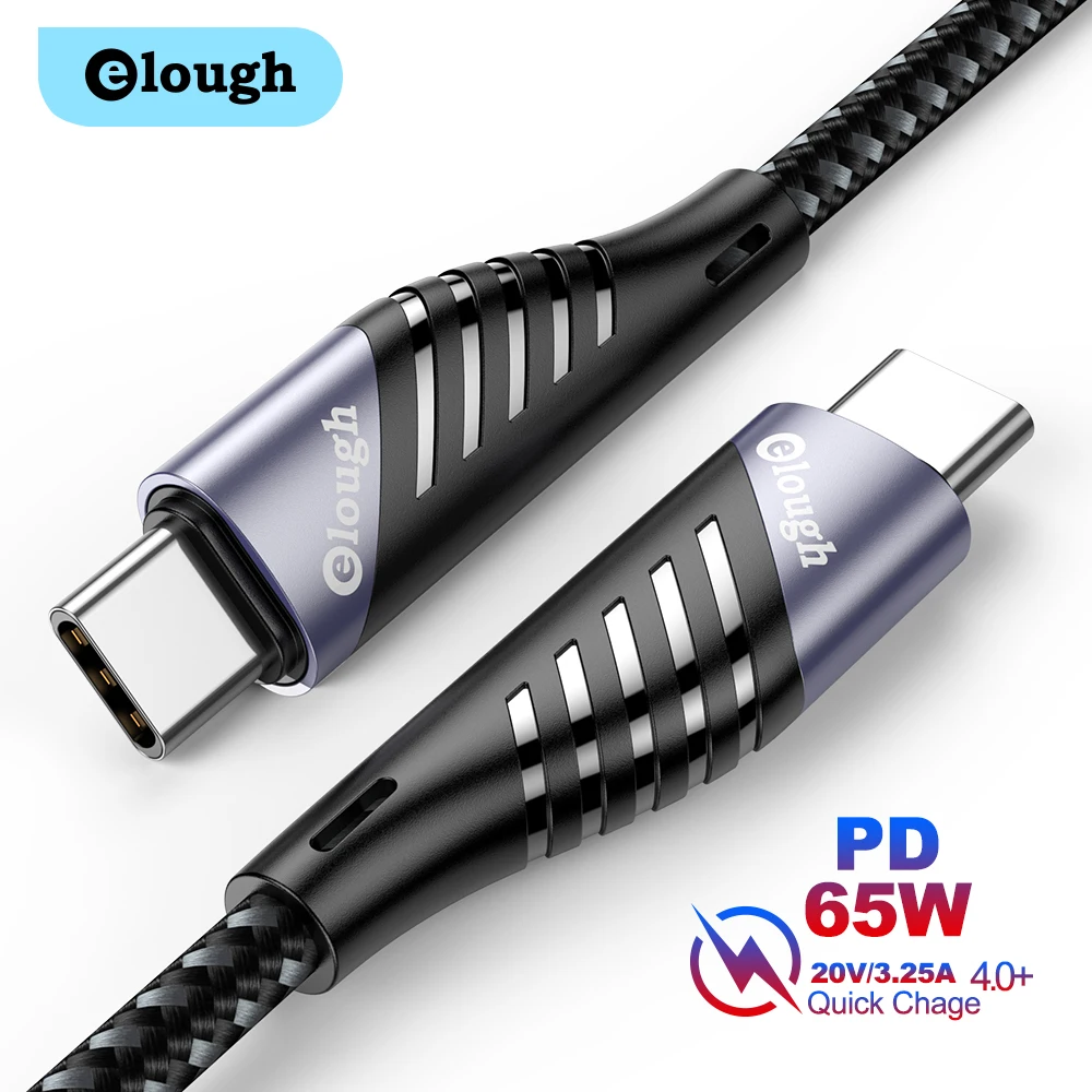 Кабель зарядный Elough USB C на Type 65 Вт для Xiaomi mi 11/Samsung S20/Huawei PD | Мобильные телефоны и