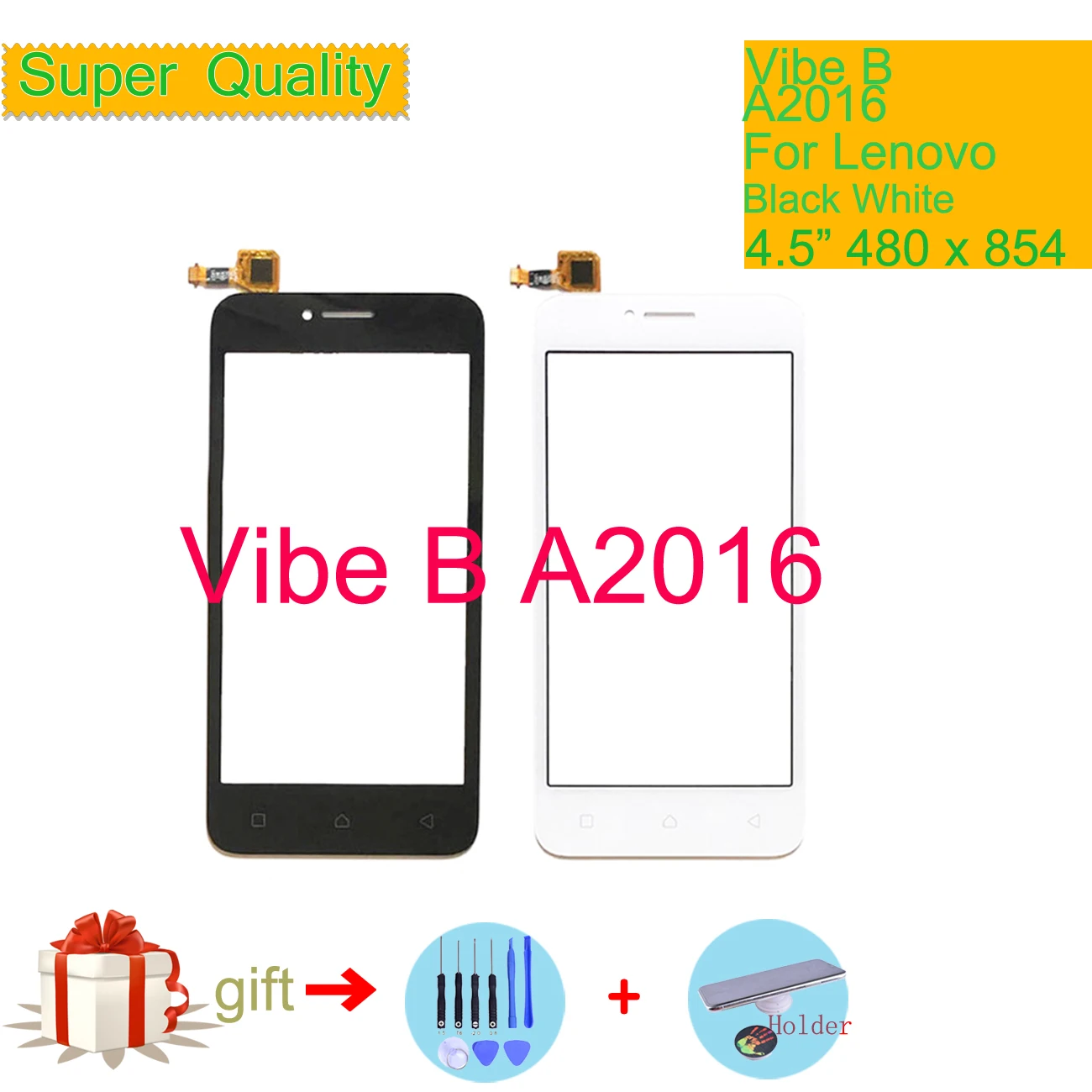 Для lenovo Vibe B A2016a40 A2016 сенсорный экран дигитайзер Сенсорная панель сенсор передняя внешняя стеклянная линза VIBE B сенсорный экран