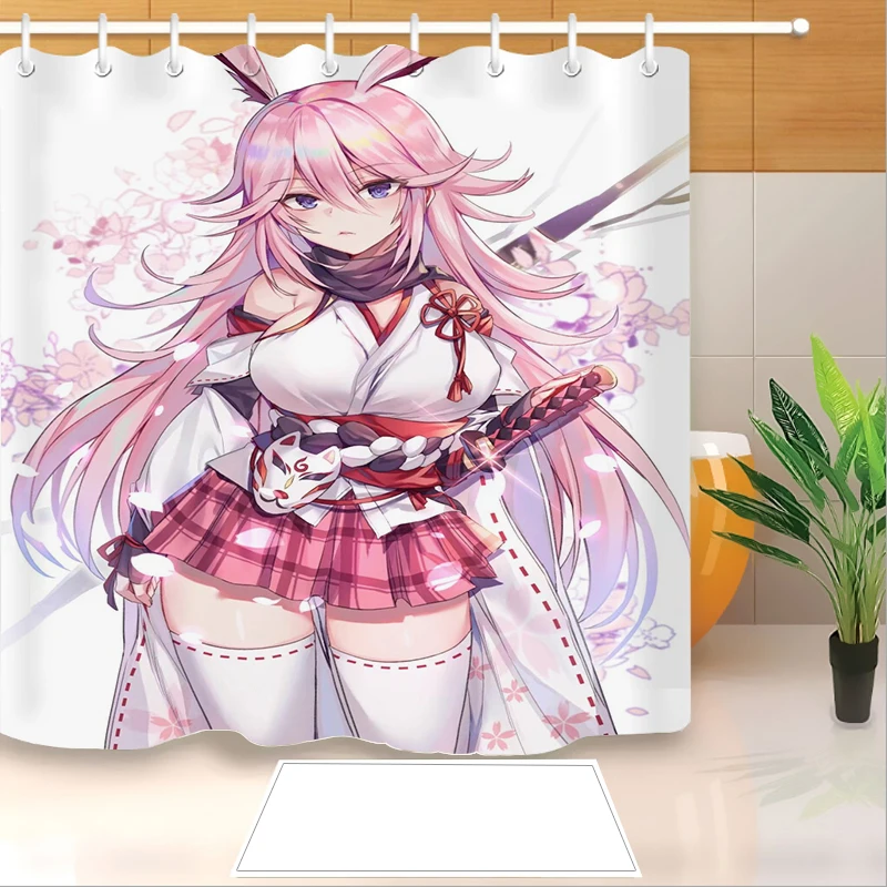 Шторы для душа с 3D принтом аниме Yae Sakura водонепроницаемые занавески ванной