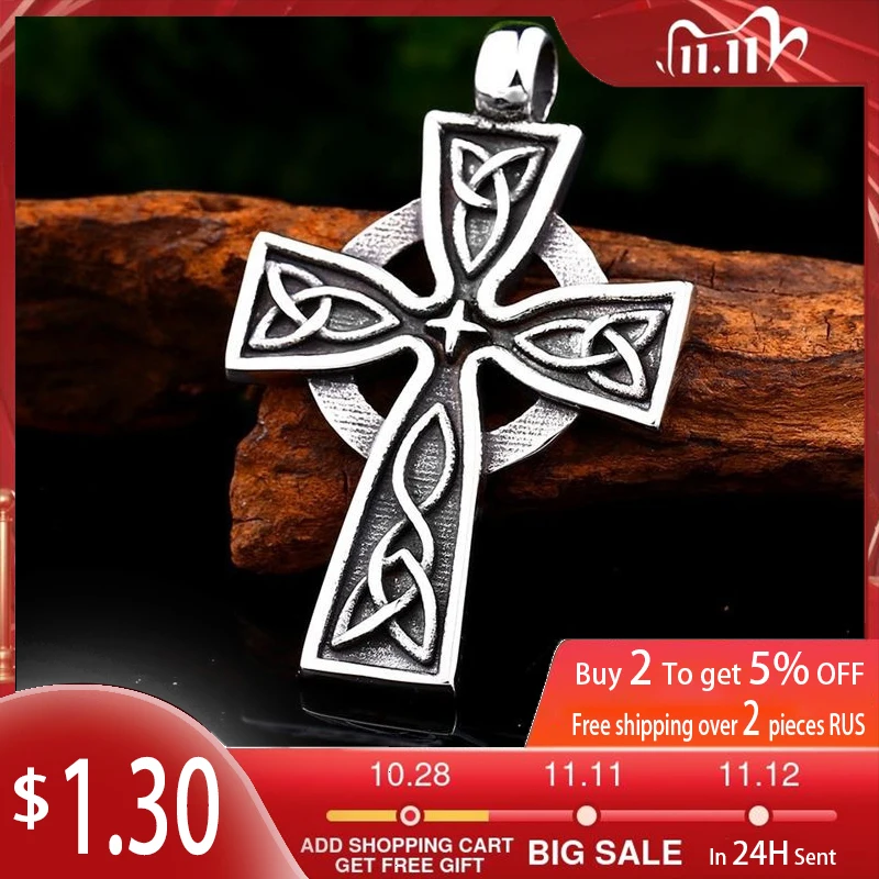 Стиль Новинка В стиле ретро С перекрестными Форма кулон ожерелье мужское с