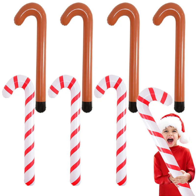 

Cute Inflatable Candy Cane Santa Claus Pvc Cane Christmas Tree Pendant Christmas And New Year Party Home Decoration Kids Gifts