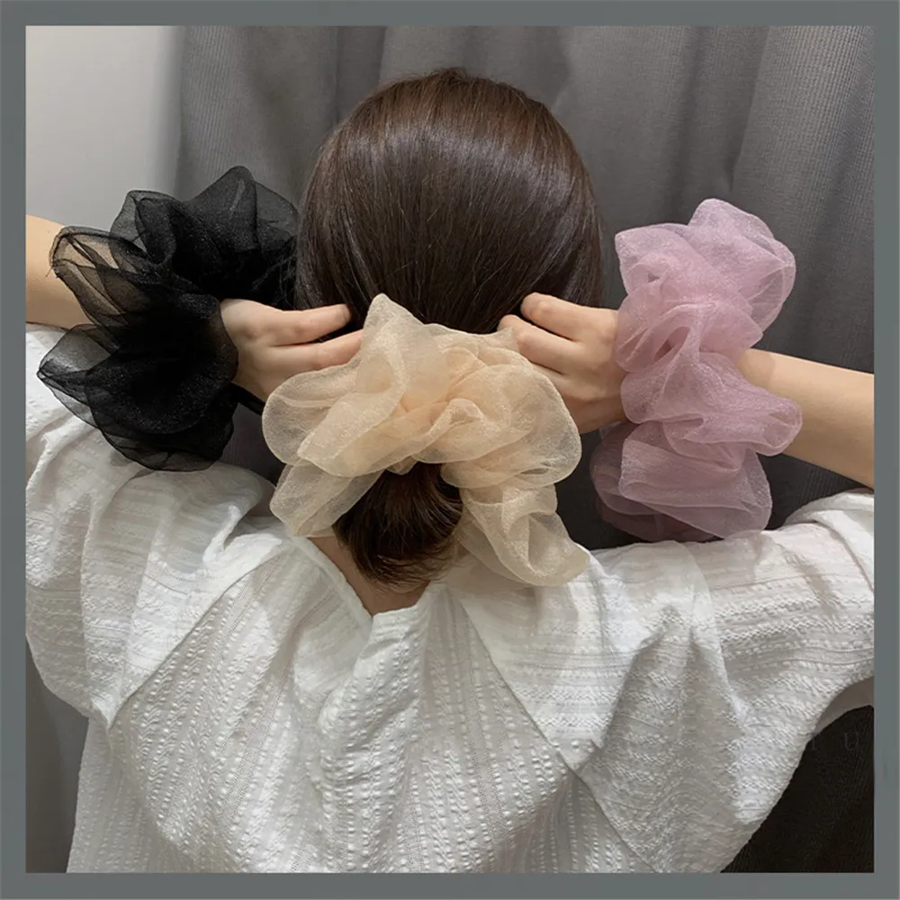 

Retro Wild Yarn Chiffon Hair Tie Ponytail Holder Headband Rubber Band Hair Accessories Women Girls