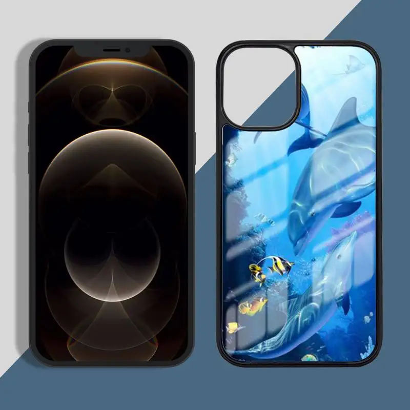 

Ocean dolphin Dance And Jumping Phone Case PC for iPhone 11 12 pro XS MAX 8 7 6 6S Plus X 5S SE 2020 XR