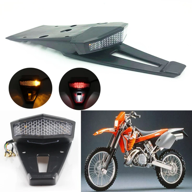 

Motorcycle Fender Tail Lamp Off Road Vehicle Refitting Brake Lamp License Plate Steering Rear Tail Lamp For Bobber Dirt Bike
