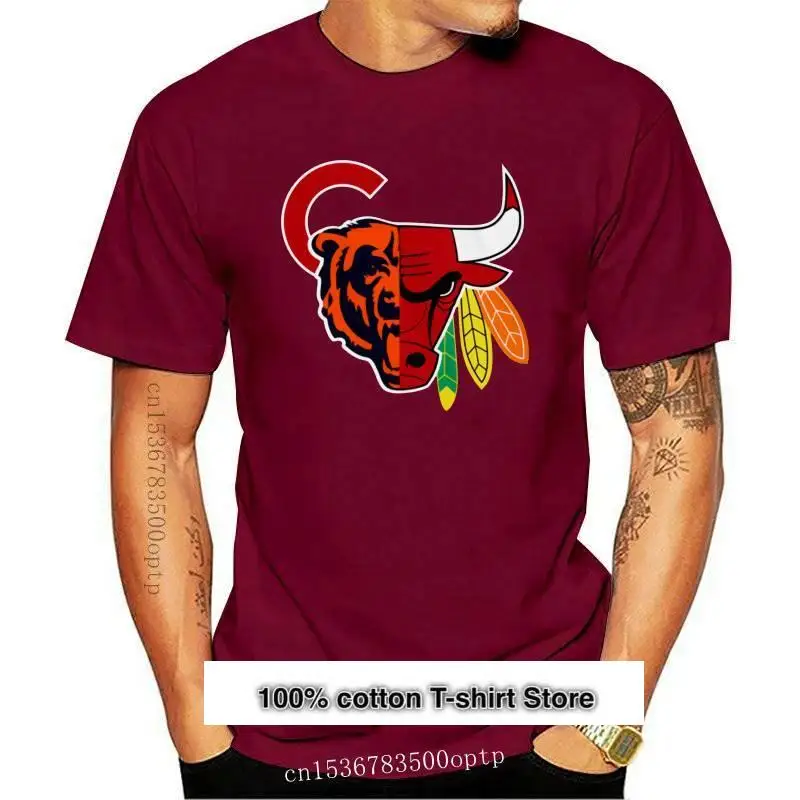 

Camiseta del equipo deportivo de Chicago Mashup para adultos, Unisex, talla S-3Xl, divertida, Retro, cuello redondo