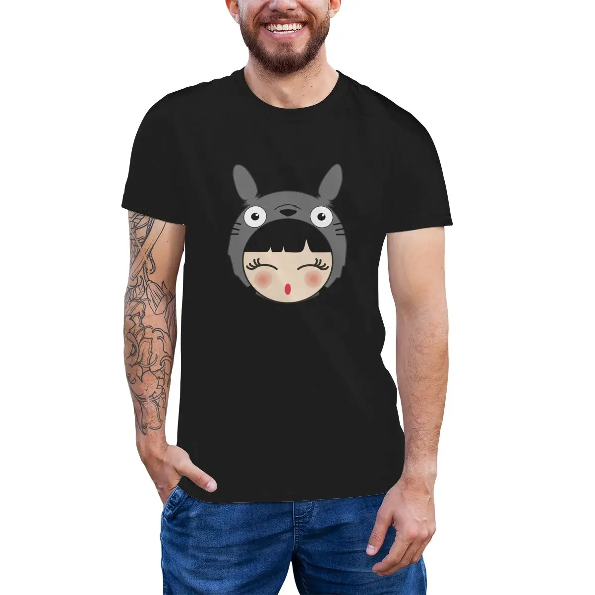 Тоторо футболка с изображением 100 процентный хлопок Пляжная забавные мужские XXX