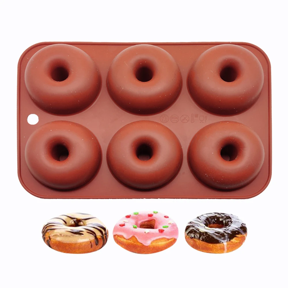 

Silicone 6 Donut Maker 3D DIY Baking Pastry Cookie Chocolate Mold Muffin Cake Mould Dessert Handmade kitchen Decorating Tools