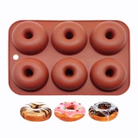 silicone 6 donut maker 3d diy baking pastry cookie chocolate mold muffin cake mould dessert handmade kitchen decorating tools