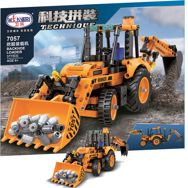 

MOC Creator Excavator Loader 377pcs City High-tech Engineering vehicle DIY Model Building Blocks Bricks fun Toys For Kid Gifts