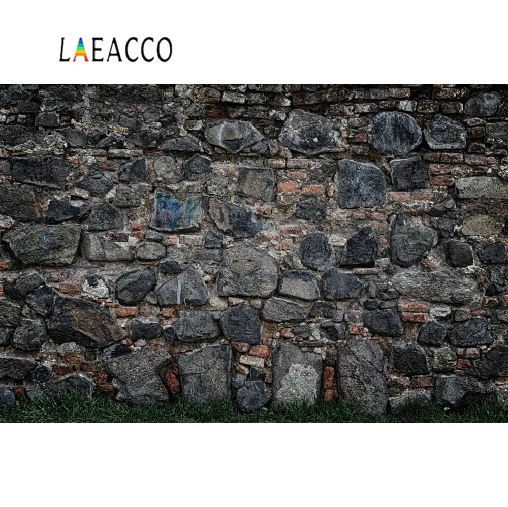 Laeacco гранж старая темная каменная стена для вечеринки портретной фотосъемки