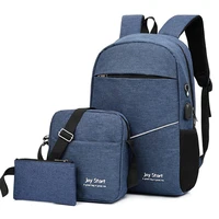 3pcs mens backpack usb charging mens bag casual multifunctional backpacks men school bags 3 sets backpacks night reflective