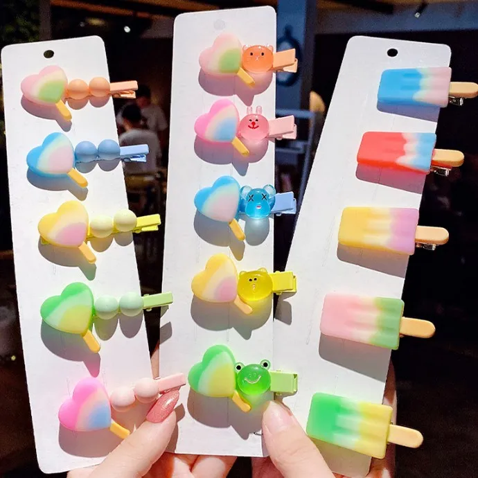 Забавные милые резинки для волос "Мороженое" с цветком, сердцем и ножками для детей девочек - аксессуары для волос.