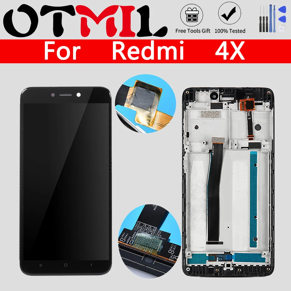 ЖК-дисплей 5 0 дюйма для XIAOMI Redmi 4X ЖК-экран сенсорный экран с рамкой дигитайзер