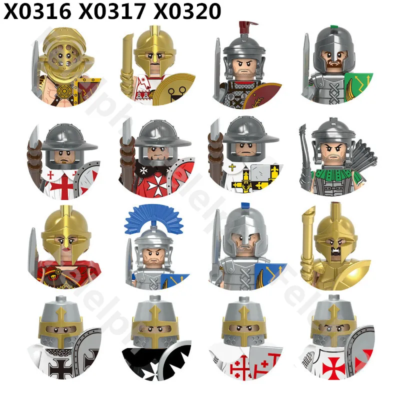 Одиночная распродажа средневековые военные фигурки строительные блоки римские