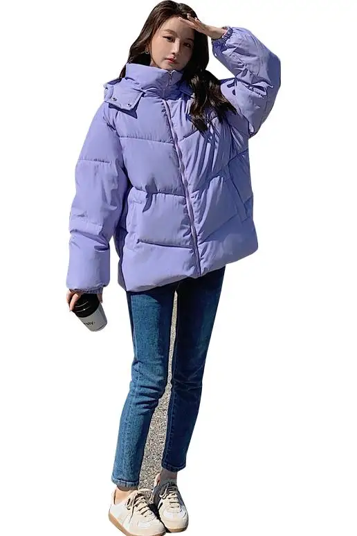 

2021 Women Winter Coat Casual Parka Short Outwear Thick Warm Down Jacket Hooded Outerwear Female Slim Cotton Padded Basic Tops