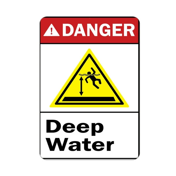 

Danger Deep Water Sign Aluminum Metal 8x12 inches