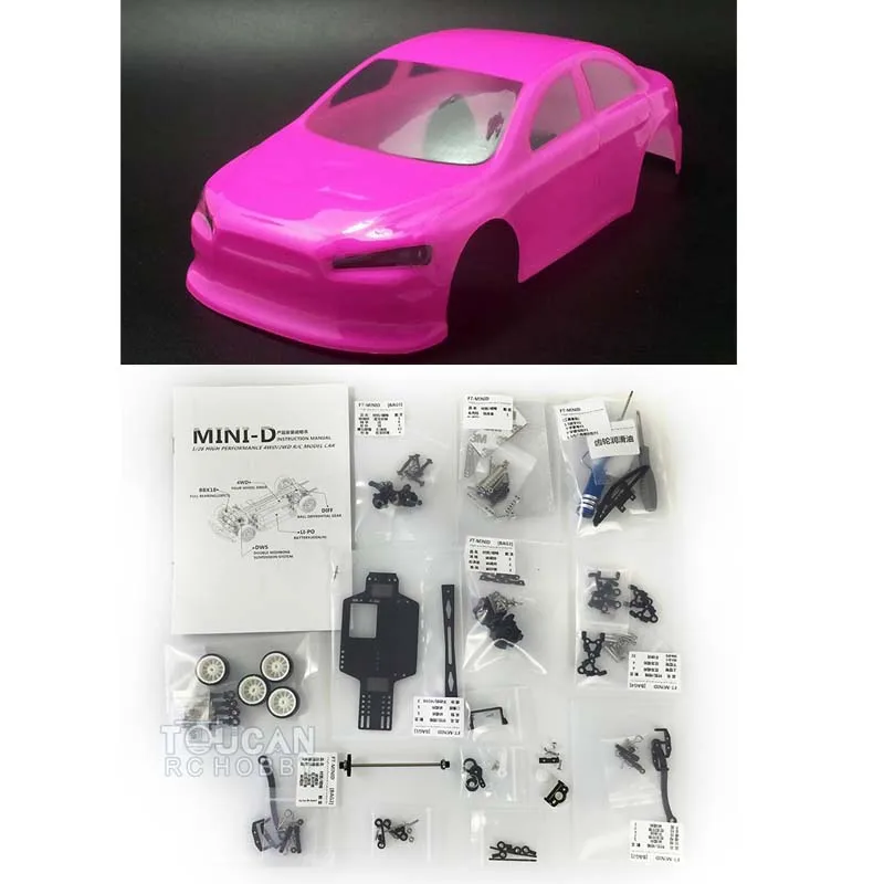 

FTRC 1/28 MINID RC Racing Car KIT Version Body Shell AWD Chassis For DIY Lancer EVO Drifting Vehicle Model THZH1055-SMT5