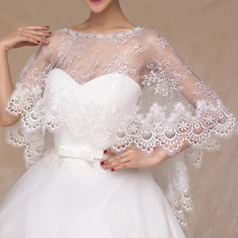 

Women Lace Wrap Shawl Bridal Wedding Spring Summer Cover Up Cape Bolero Jacket
