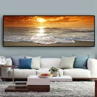 Sunsets Природный морской пляж пейзаж плакаты и принты Холст Картина панорама скандинавские стены Искусство картина для гостиной