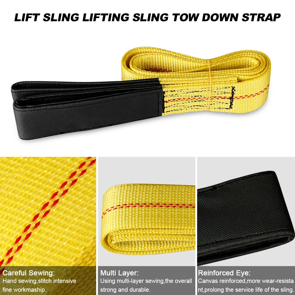 2&quot x 6ft Nylon Web Lifting Sling Tow Strap Eye &amp with Heavy Duty Flat Loops Polyester webbing | Автомобили и мотоциклы