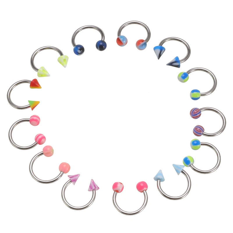 110 шт./компл. пикантное винтажное украшение для пирсинга тела разноцветное кольцо