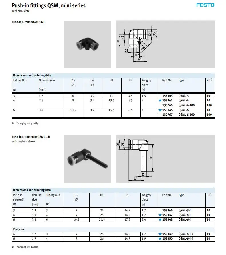 QSML-M3-4 QSML-M5-4 QSML-M5-6 QSML-M7-4 QSM-M7-6-I-R Festo Быстрой вставки резьбовое соединение воздушные инструменты разъем QSML серии