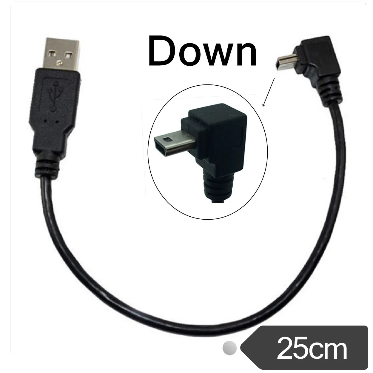 USB кабель для передачи данных A папа-мини-usb B 5Pin папа 90 градусов