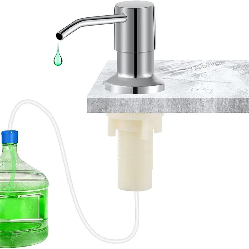 

Stainless Steel Sink Kitchen Hand Soap Dispenser Pump Head Extension Silicone Tube Kit for Kitchen Sink Dropshipping