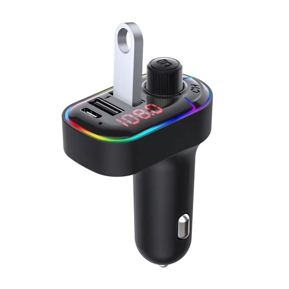 

Автомобильный Bluetooth-прикуриватель с цветным светом, Автомобильный Mp3 музыкальный плеер, Fm-передатчик, автомобильные электронные аксессуары