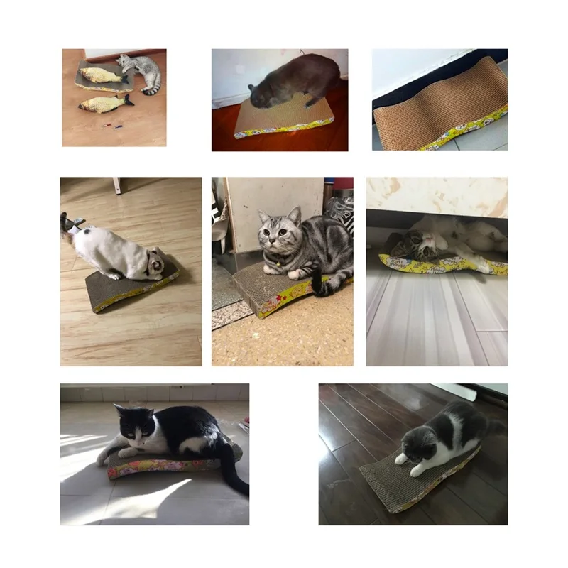 

Cat Scratcher Cat Toy 3 Shapes Large Double-sided Durable Pet Scratcher Pad Bed with Catnip Toy Paw Care Cat Playground