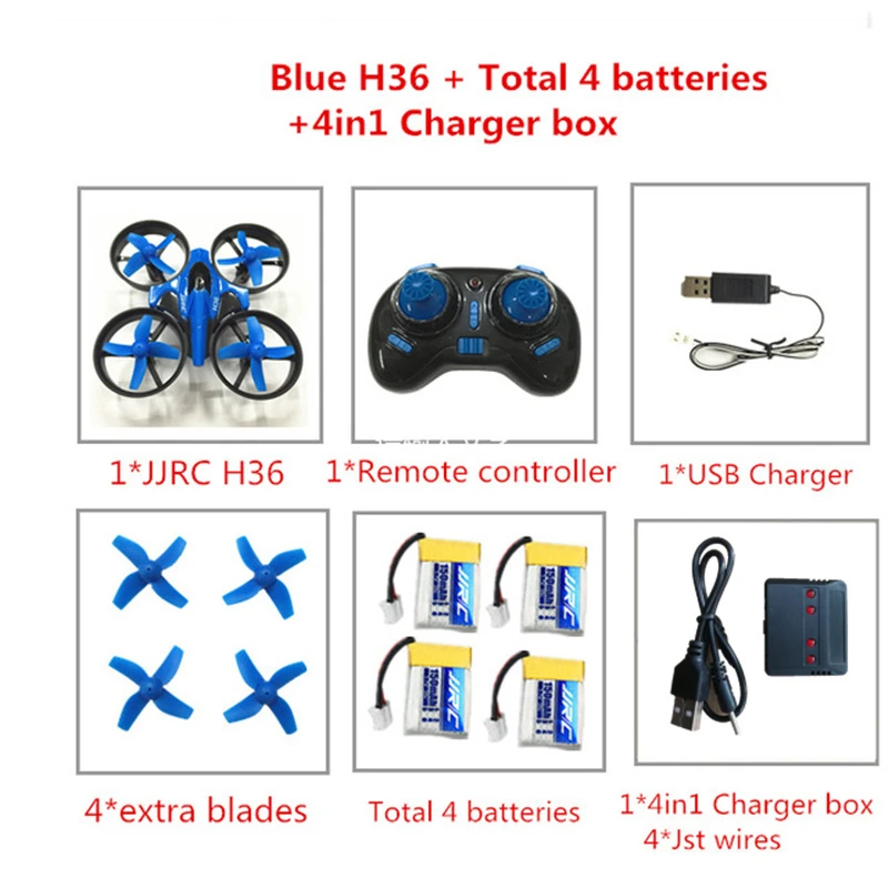 Blue 5 Радиоуправляемый вертолет JJRC H36 мини-Дрон 2,4 ГГц 6-Axis Gyro Безголовый режим один ключ возврата RC Квадрокоптер с дистанционным управлением VS JJRC H8 мини H20 Дрон - Цвет: Blue 5