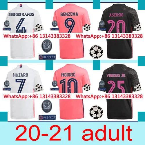 

20 21 Top Quality shirt MARCELO new home away third 2020 2021 Real MadridES shirt JOVIC BENZEMA MODRIC HAZARD VALVERDE