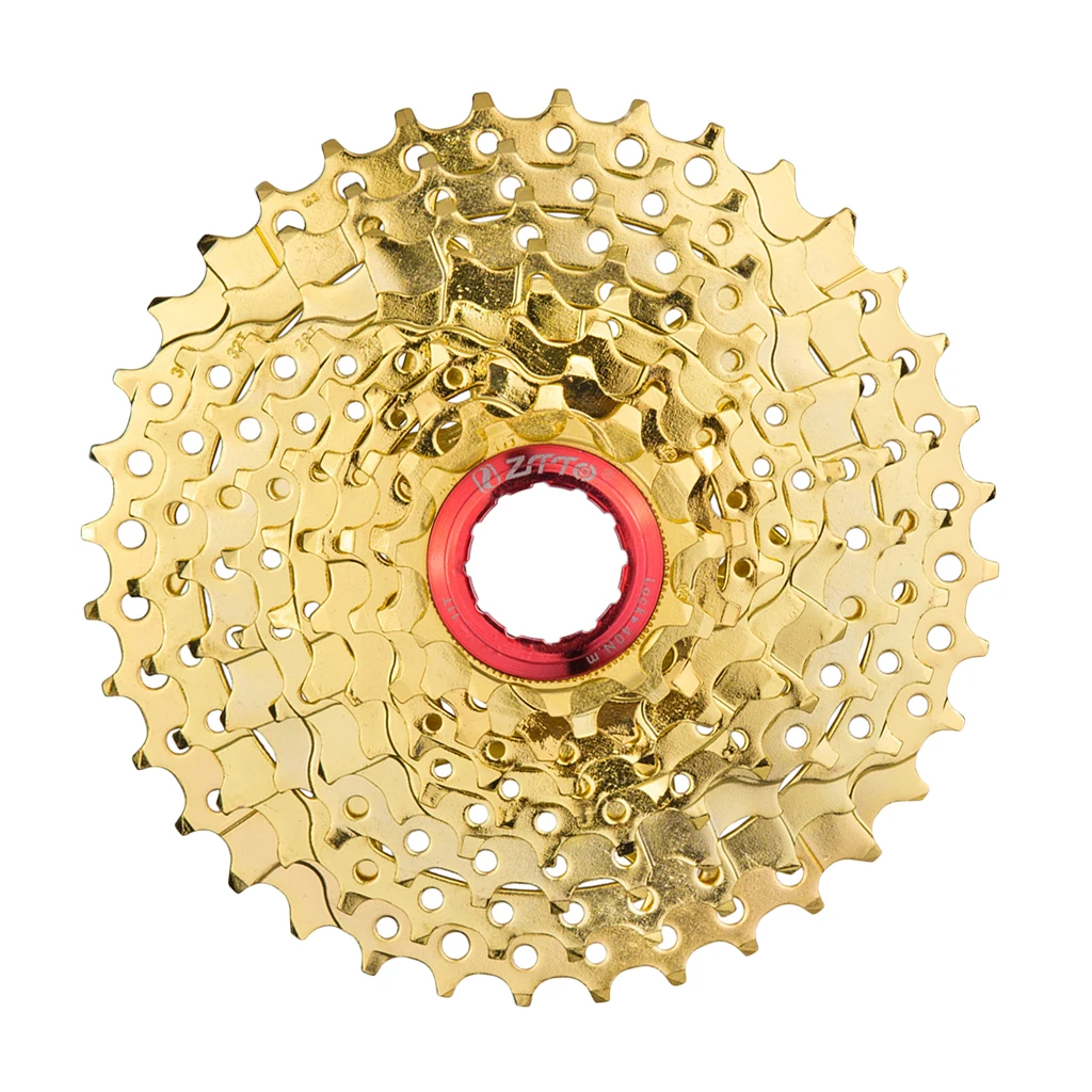 MTB Mountain Bike Cassette Freewheel (9 Speed 11-36T) - Gold Solid Construction |