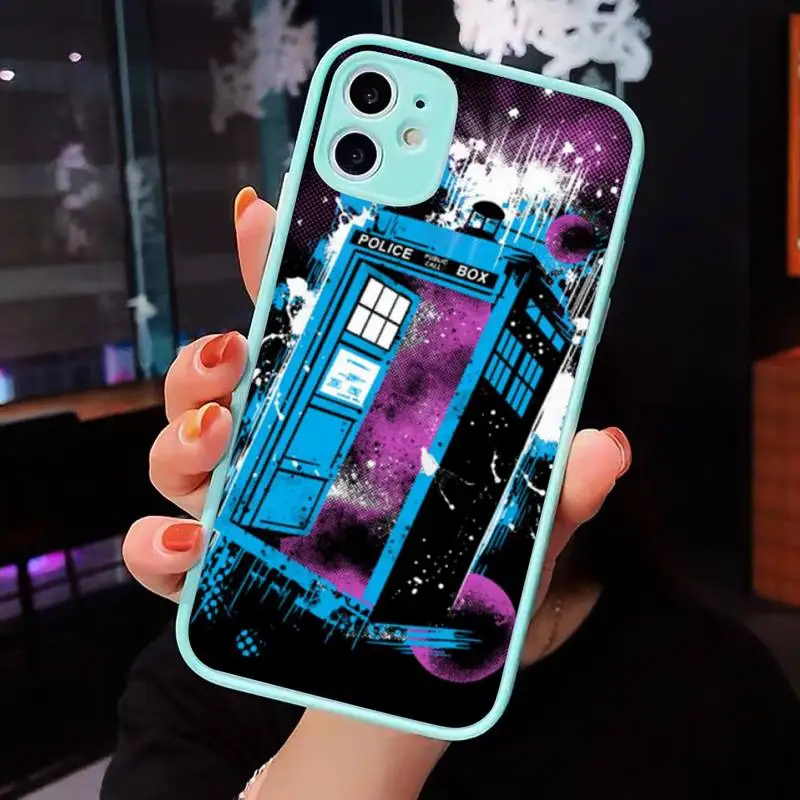

Tardis Box Doctor Who Phone Case Matte transparent For blue iPhone 12 Mini 11 Pro XR XS Max 7 8 Plus X Back Cover