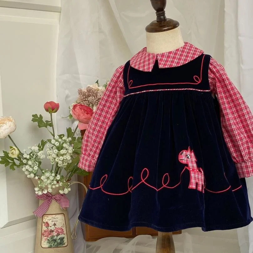 

Miayii Baby Clothing Spanish Princess Ball Gowns Embroidery Plaid Toddler Birthday Party Lolita Cute Dresses For Girls A6