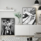 Современный Туалет сексуальная женщина холст печать пляж девушка фотография гостиная картина плакат модная черная Белая настенная живопись Декор