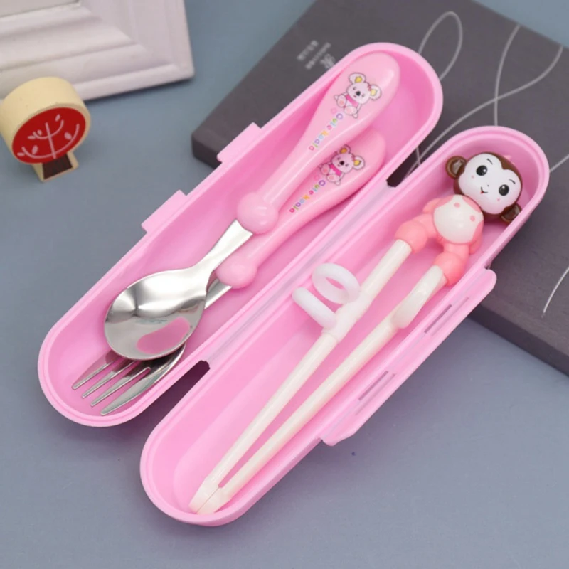 

Children Cartoon Koala Stainless Fork Spoon Baby Learn To Eat Training Spoon Infant Feeding Cutlery New Arrival