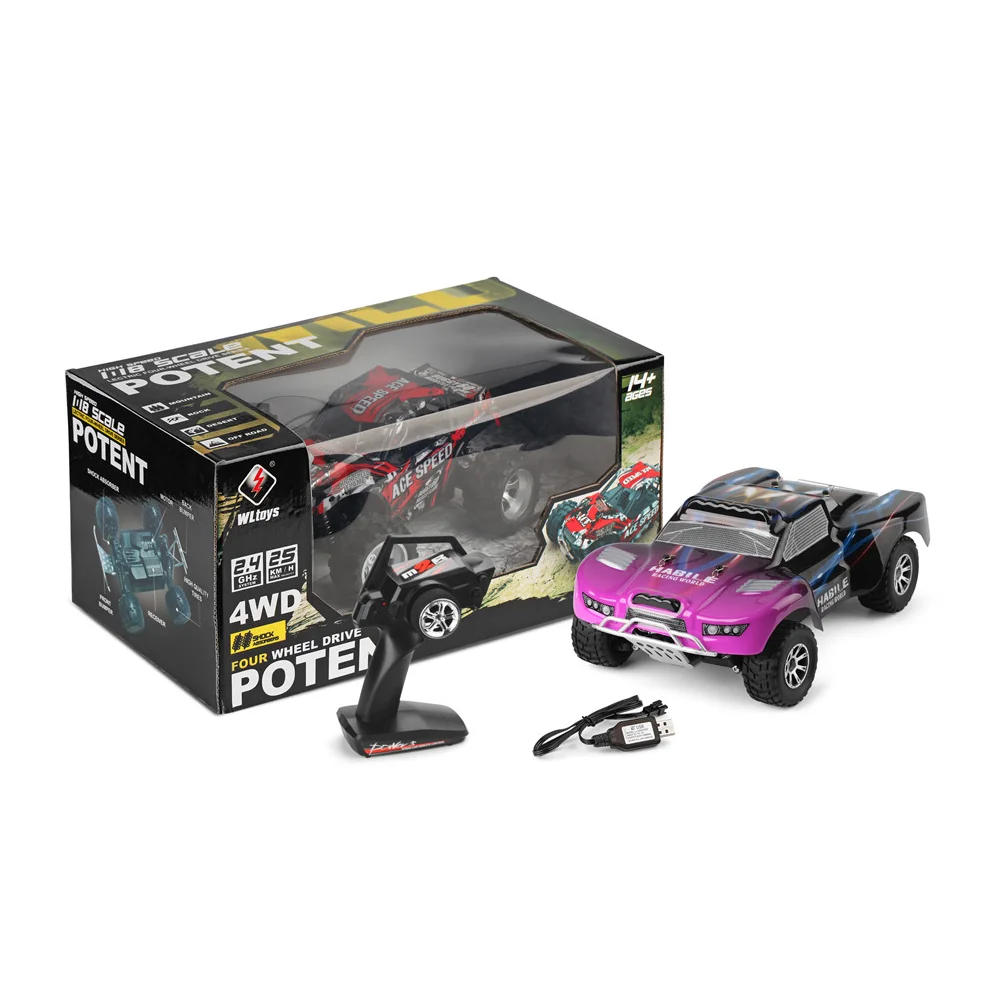 Wltoys 18403 1:18 2.4G 4WD Electric Short Course Vehicle RC Car RTR Model Vehicle Toys Outdoor for Boys Children Gifts