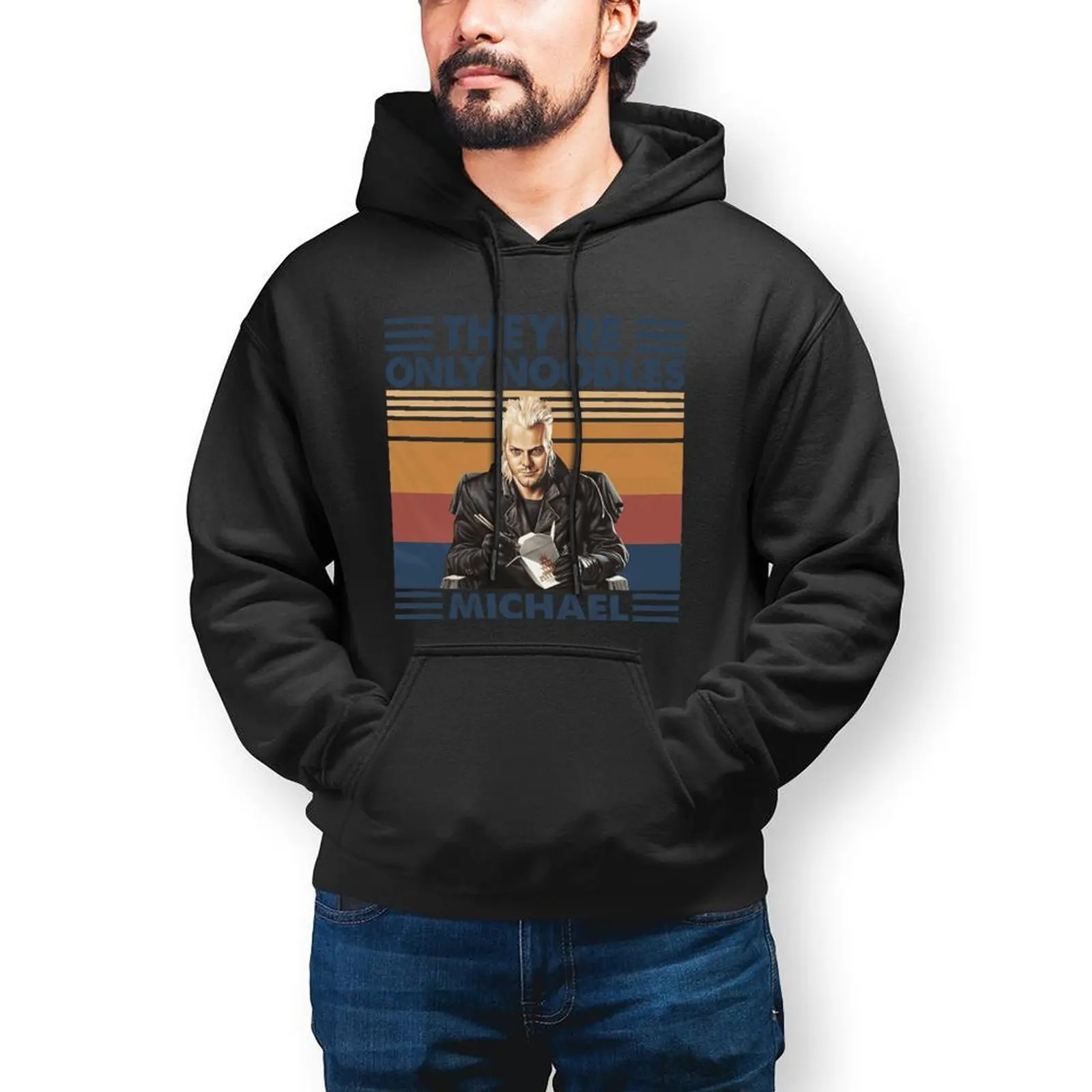 

Michael Hoodie Cotton Autumn Hoodies Cool Long Loose Pullover Hoodie Big Mens