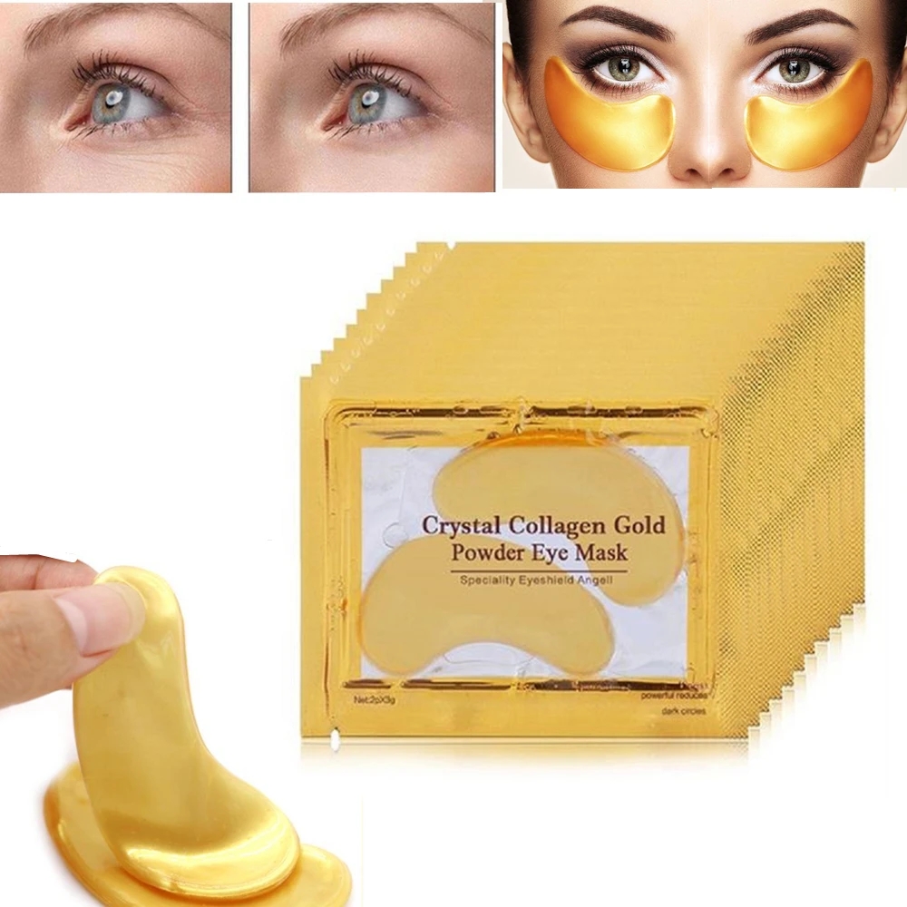 10Pcs= 5 Pairs Collagen Gold Eye Mask Patch Face Patches for the Eyes Crystal Masks Anti Dark Circle Eyelid Patch| |